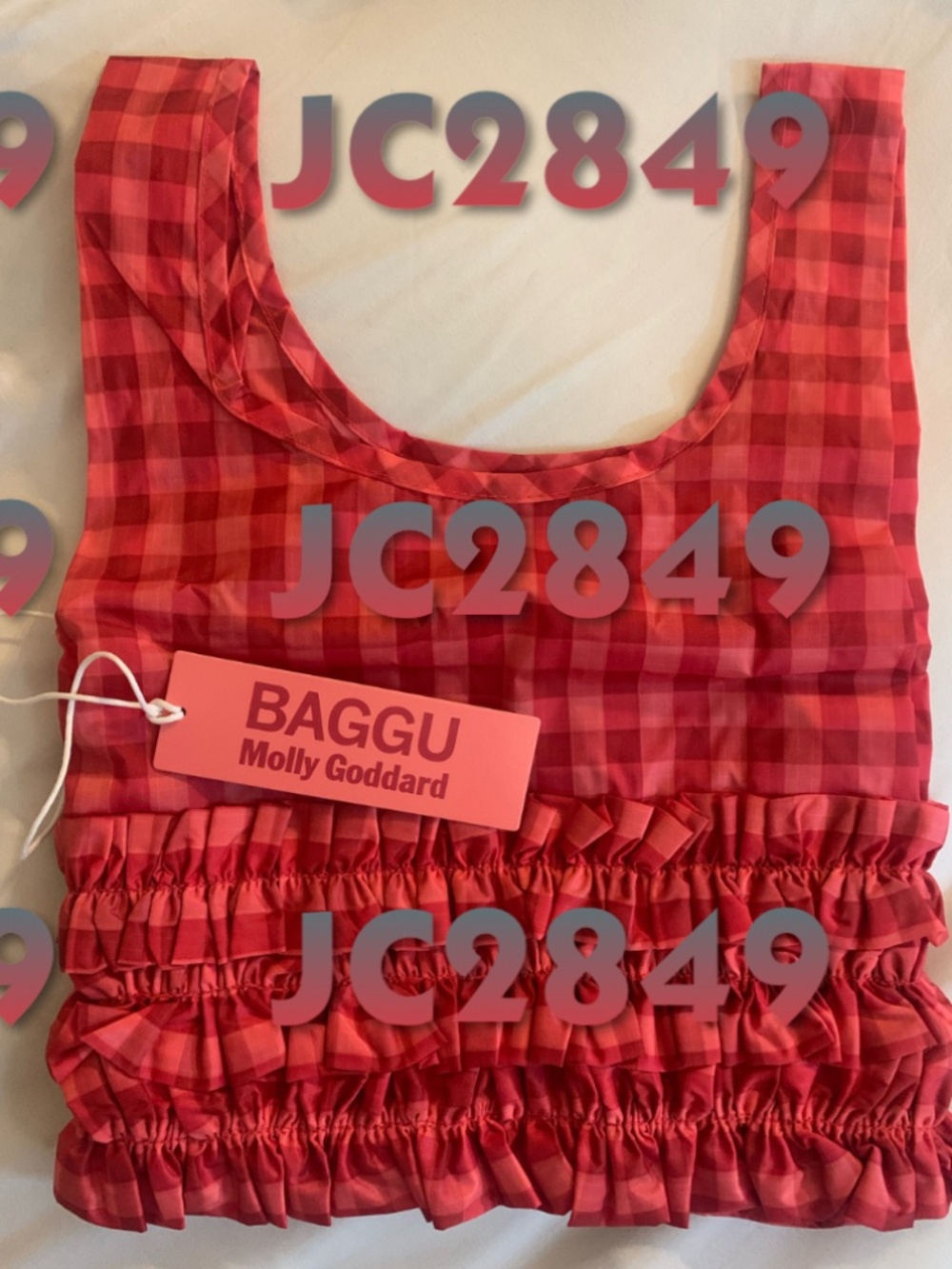 NWT BAGGU Molly Goddard Ruffle Reusable Bag